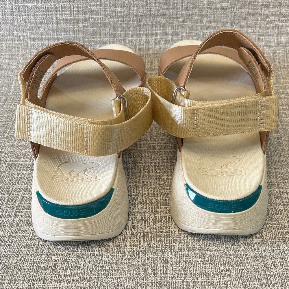 Sorel Women's Tan Leather Sport Sandals with White Sole - Picture 3 of 15